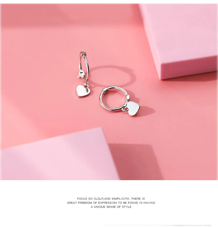 Серьги-Клипсы из чистого серебра S925 пробы, серьги в форме сердца, серьги для женщин, подарок на Рождество, Новинка