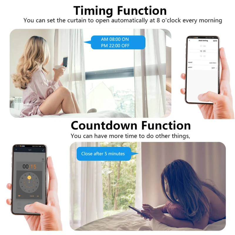 

Tuya EU WiFi Curtain Switch Roller Shutter Blind Switch Smart Life APP Voice Remote Control Work With Alexa Google Home
