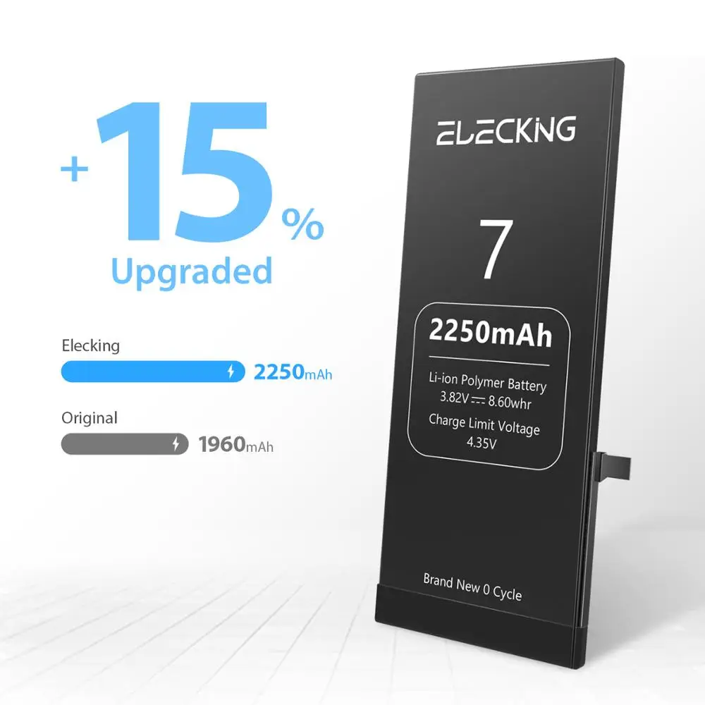 Аккумуляторы ELECKING для iPhone 7 2250 мАч сменный совместимый аккумулятор большой