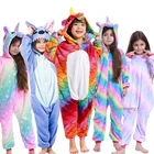 Пижама-кигуруми детская зимняя, с единорогом, для мальчиков и девочек