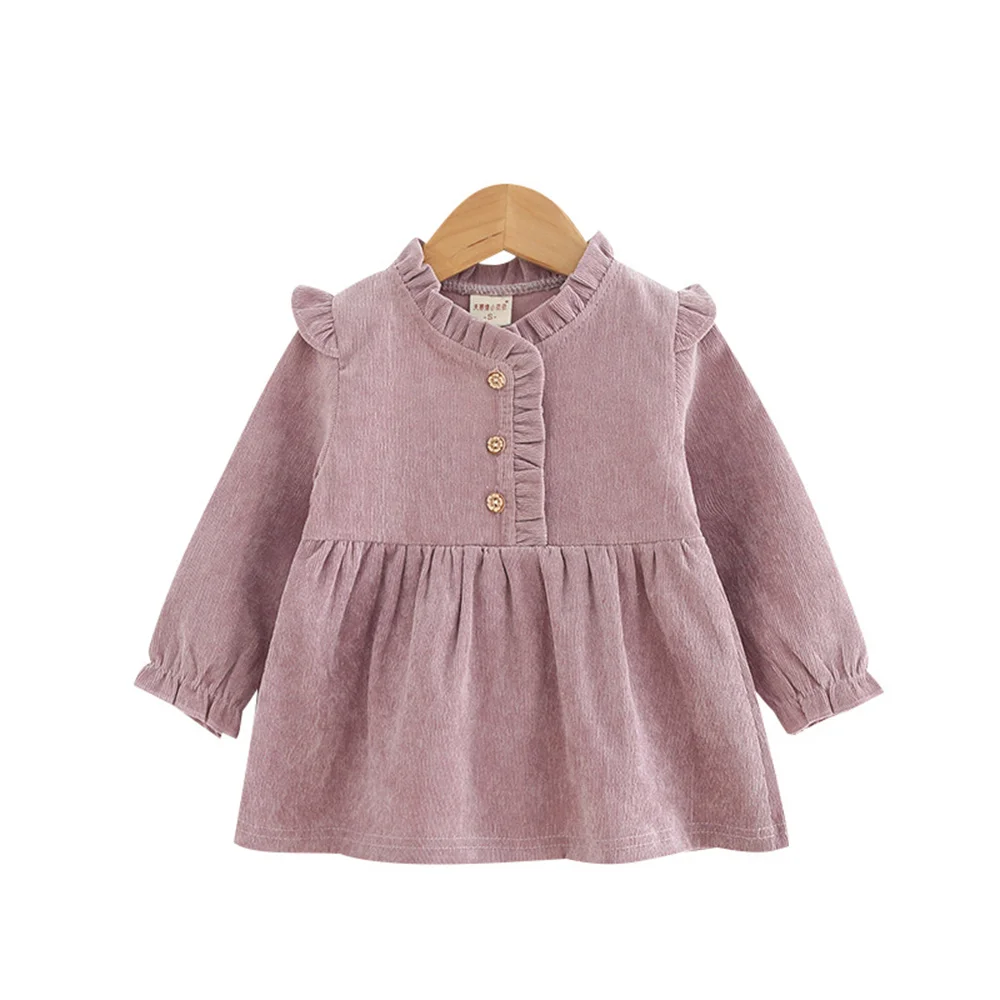 

3 цвета, детские платья для девочек на осень и весну, детская одежда, платье для маленьких девочек, модные повседневные детские вельветовые п...