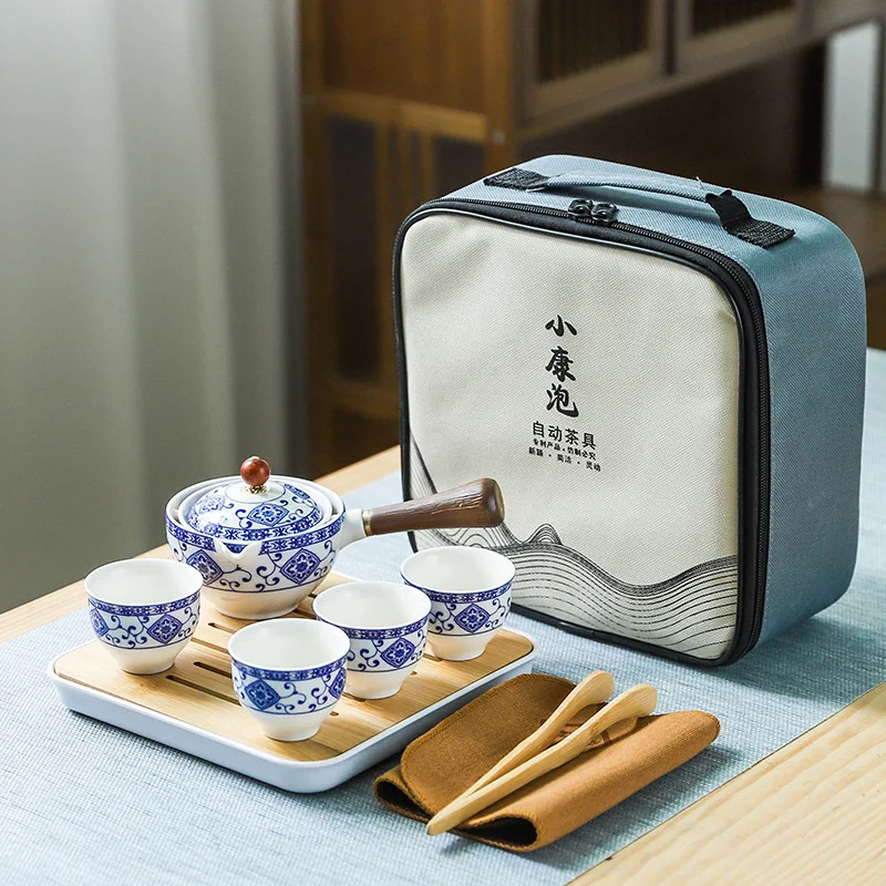 Mug Travel Tea Set Ceramic Kung Fu Cup Teapot With Bag Portable Making Tools Service Chinese Outdoor Teaware Gifts | Дом и сад