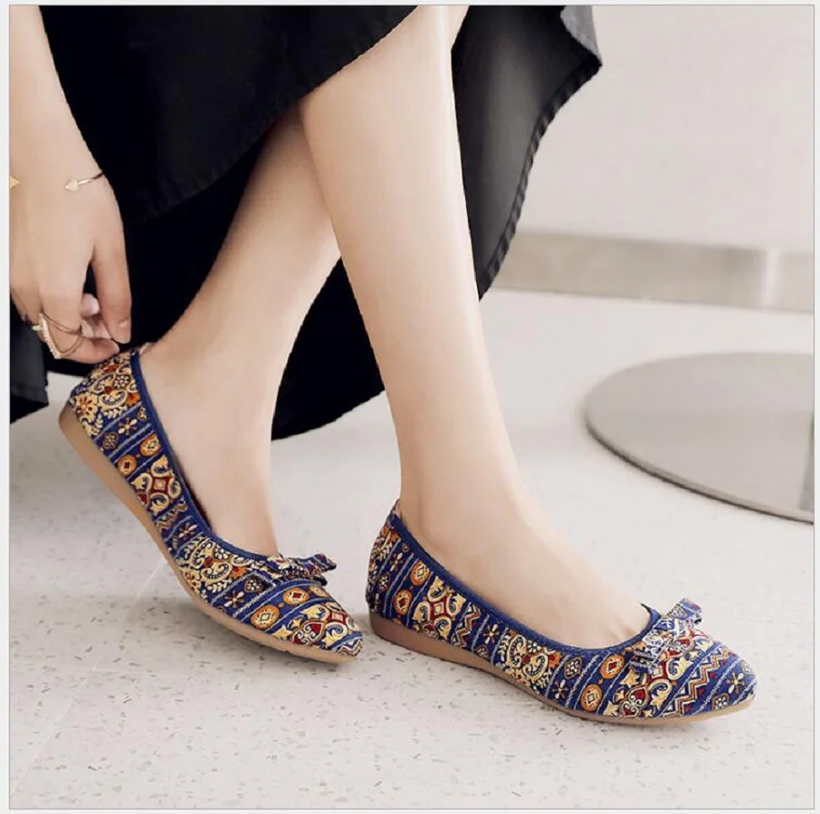 Новинка 2019 года женская обувь на плоской подошве Повседневная Тканевая без