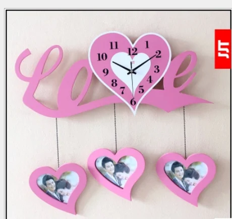 Креативные деревянные Рукоделие Настенные часы Любимое свадебное украшение