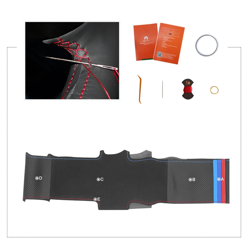 MEWANT черный замшевый чехол рулевого колеса автомобиля из натуральной кожи для BMW M