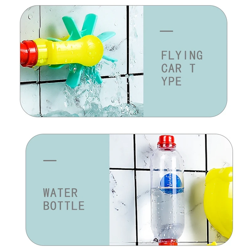 

Baby Bath Toys Kids Bathroom Shower Head Toys DIY Blocks Water Pipe Faucet Educational Windmill Toy with Suction Cups