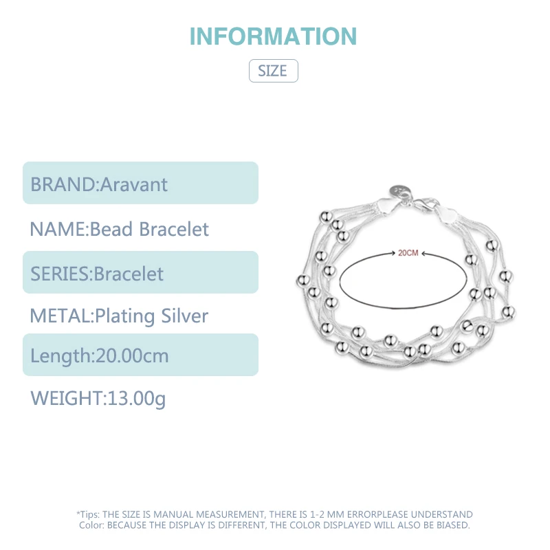 Браслет-цепочка Aravant из серебра 925