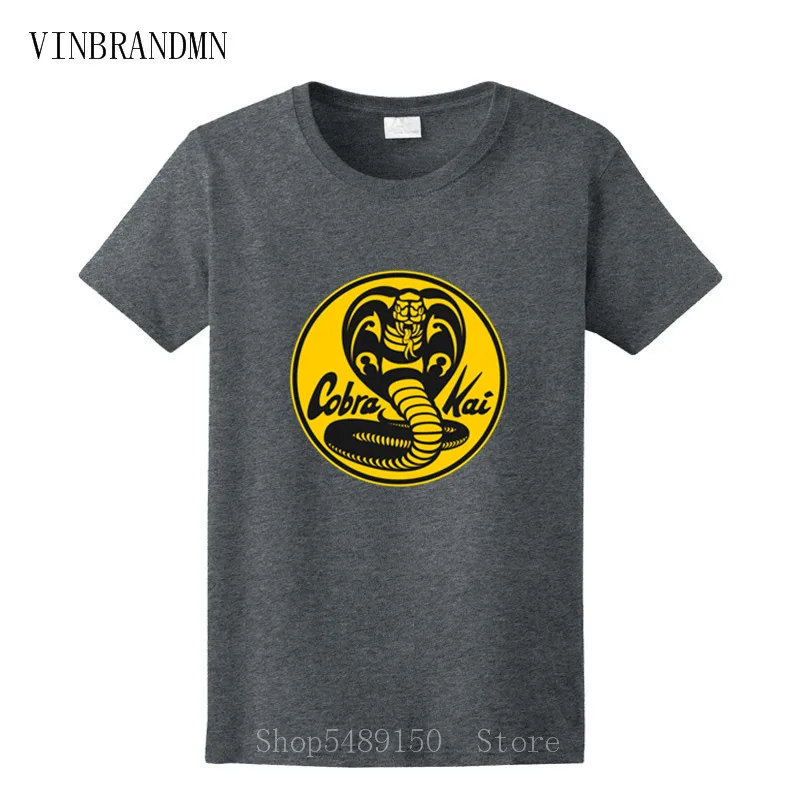 Cobra Kai T Shirt Snake Karate Dojo Anime Black Tshirts Casual Breathable Fitness Crewneck Homme Plus Size 100% Cotton Tops Tees | Мужская