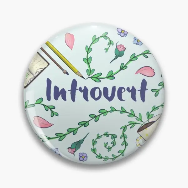 

Introvert Customizable Soft Button Pin Creative Clothes Badge Lover Gift Collar Hat Decor Cartoon Cute Fashion Jewelry Brooch