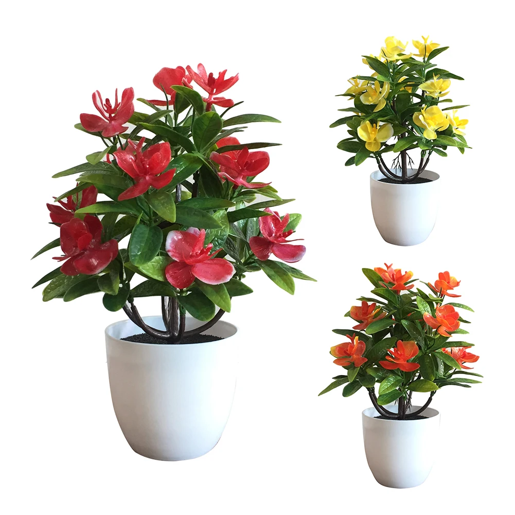 1Pc Potted Artificial Butterfly Orchid Flower Vivid Simulation Flowers Garden Wedding Party Home Decoration (With Pot) | Дом и сад