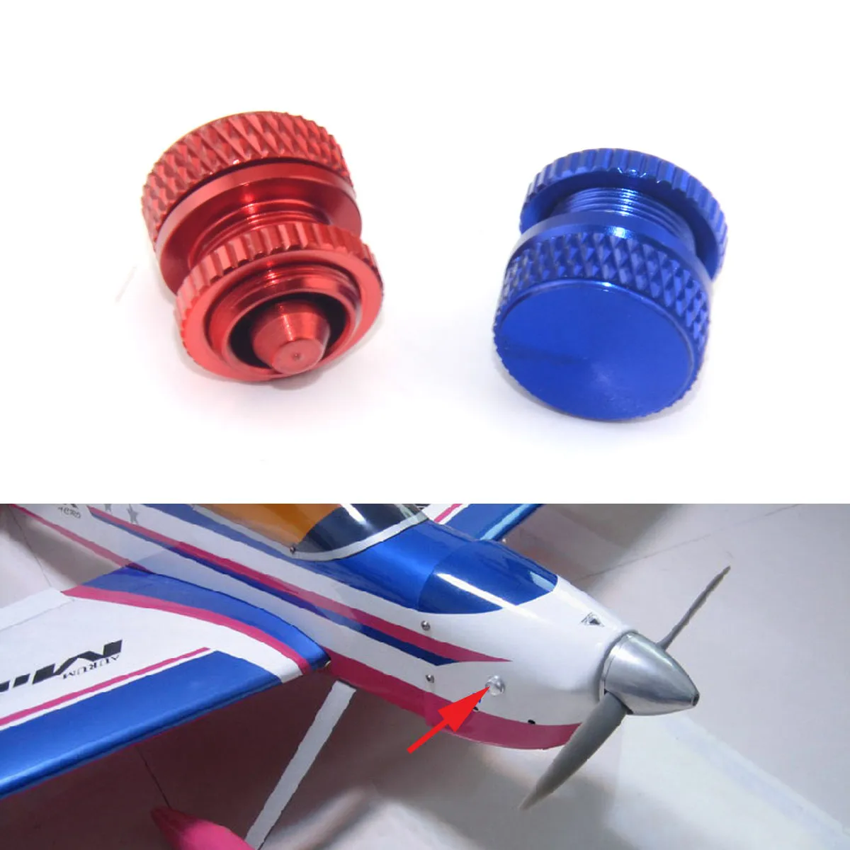 

KUZA CNC Alloy Fuel Filler Dot Plug Pipe Port for RC Aircraft Smoking System Fuel Gas Airplane Boat