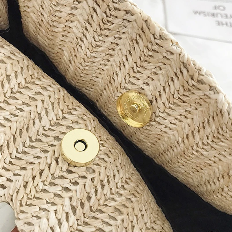 Женская сумка маленькая Летняя Пляжная из ротанга Плетеная соломенная женская