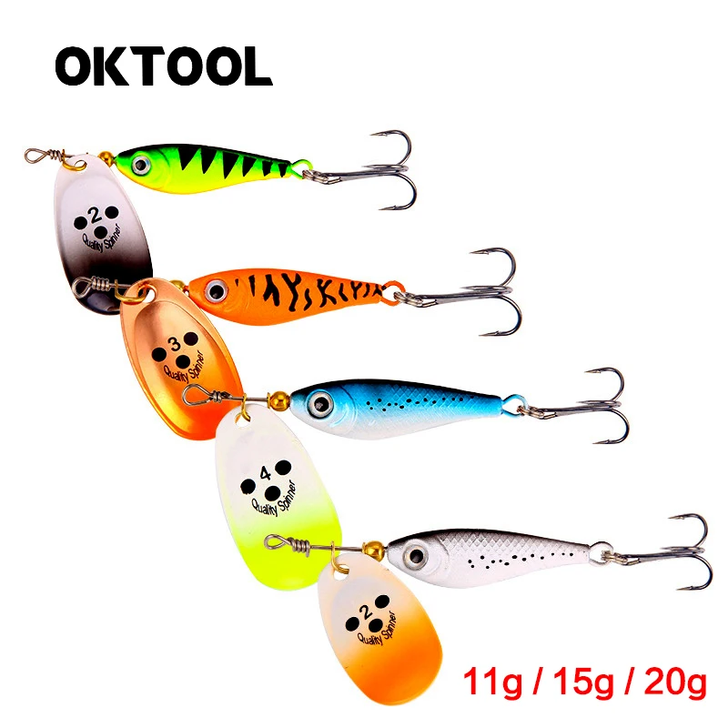 

OKTOOL Fishing Spinner Bait 11g/15g/20g Spoon Lure Metal Baits Isca Artificial Fish Jig Wobbler Feeder Carp Spinnerbait Trout