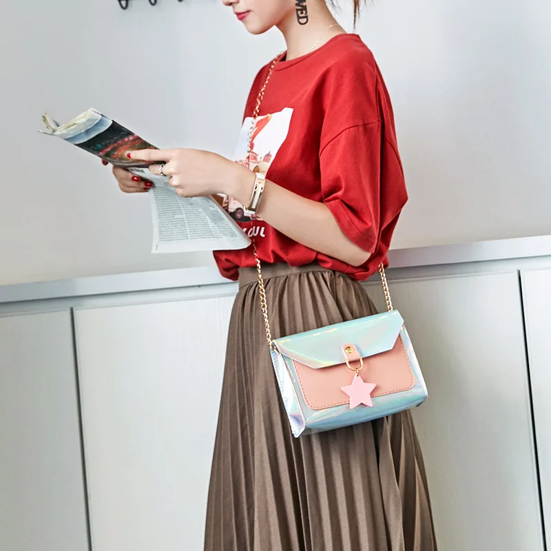 Женская сумка-мессенджер из искусственной кожи с лазерной подвеской | Багаж и