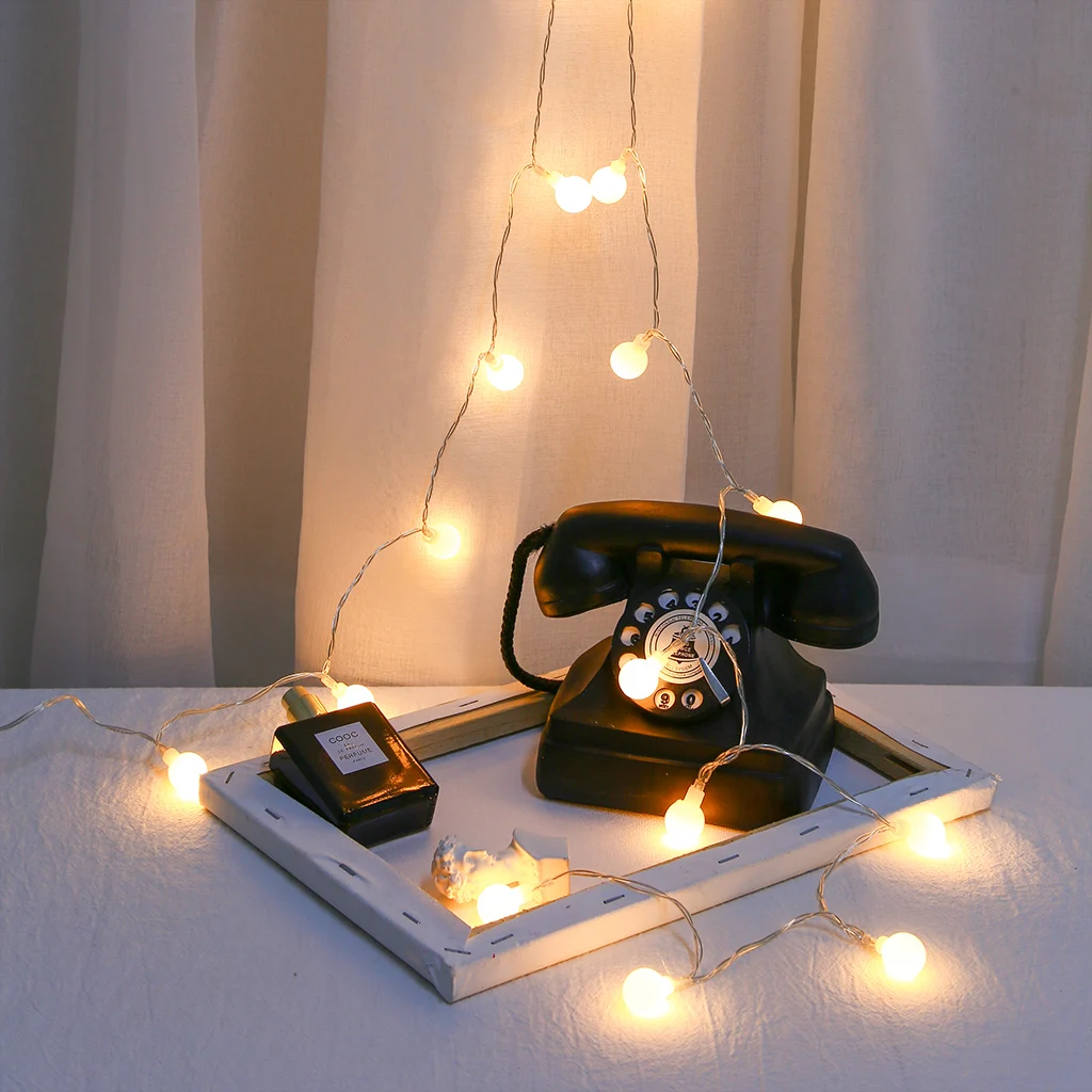 USB модель 20LED Матовый маленький белый шар образный декоративный светильник