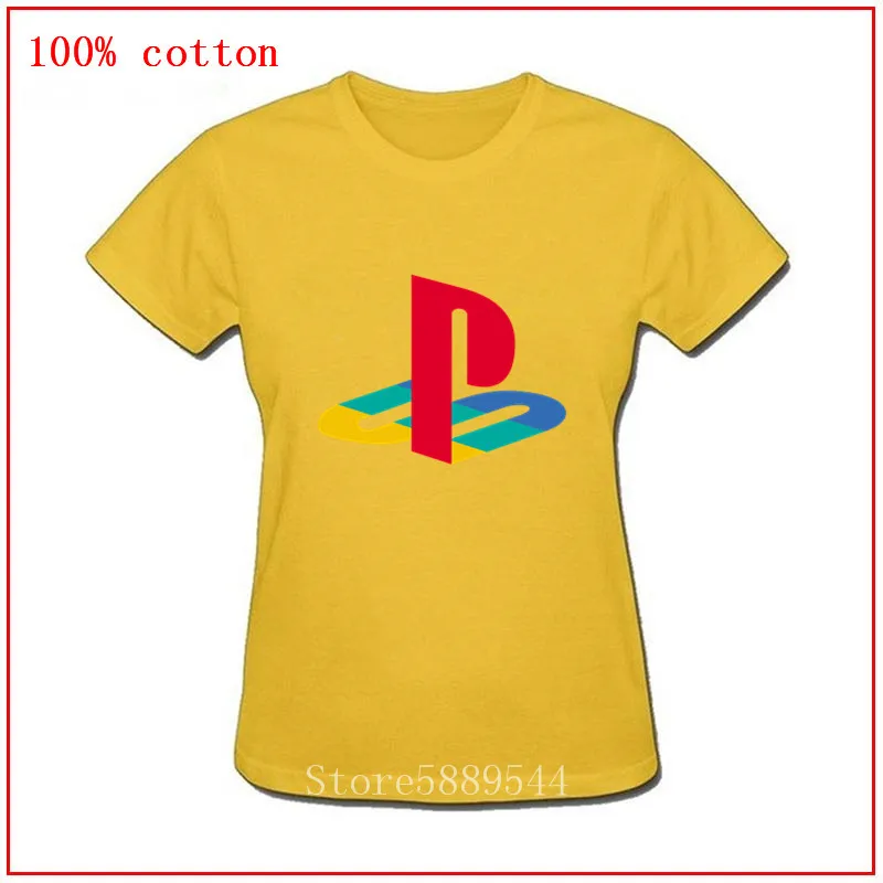 2020 самая популярная женская модная футболка с логотипом Playstation цветная из 100%