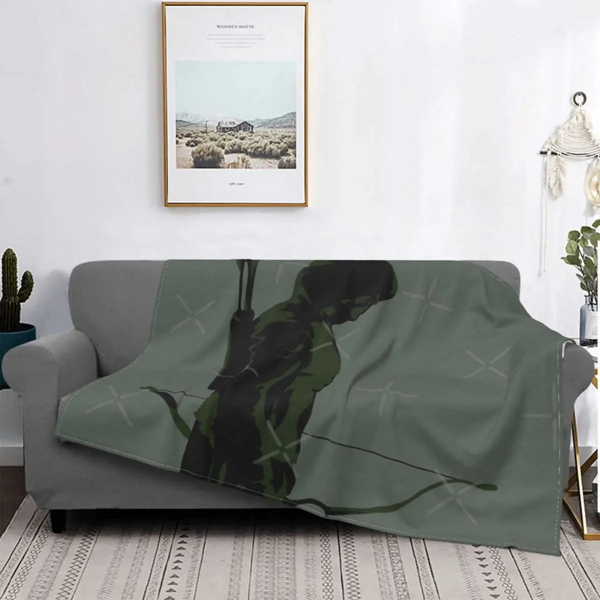 

Зеленое одеяло Archer со стрелками, покрывало для кровати, клетчатое пушистое клетчатое полотенце, одеяло, одеяло и подгузники