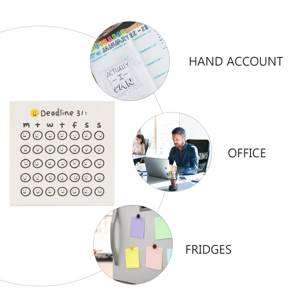 

2Pcs Sticky Memo Pads Self-adhesive Note Pads Lovely Happy Countdown Memo Notes