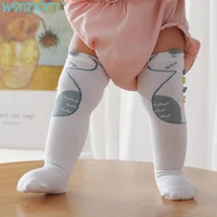 warmom 1 pair baby mosquito socks cartoon little dinosaur baby socks summer mesh socks over the knee calcetines cute kids socks