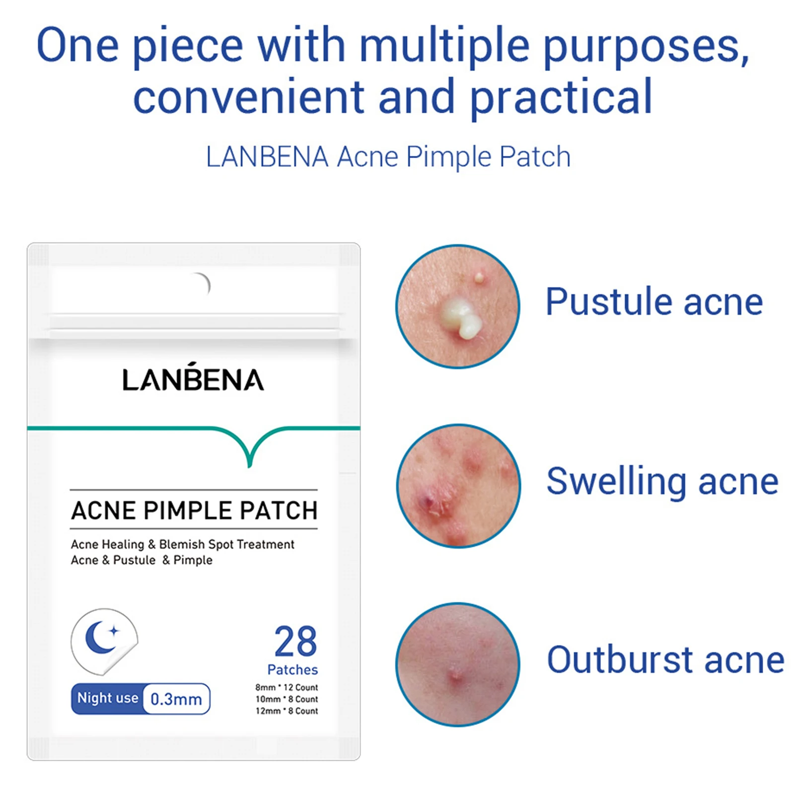 LANBENA Mild Skin Care Treatment Waterproof Night Use Acne Pimple Remover Patch