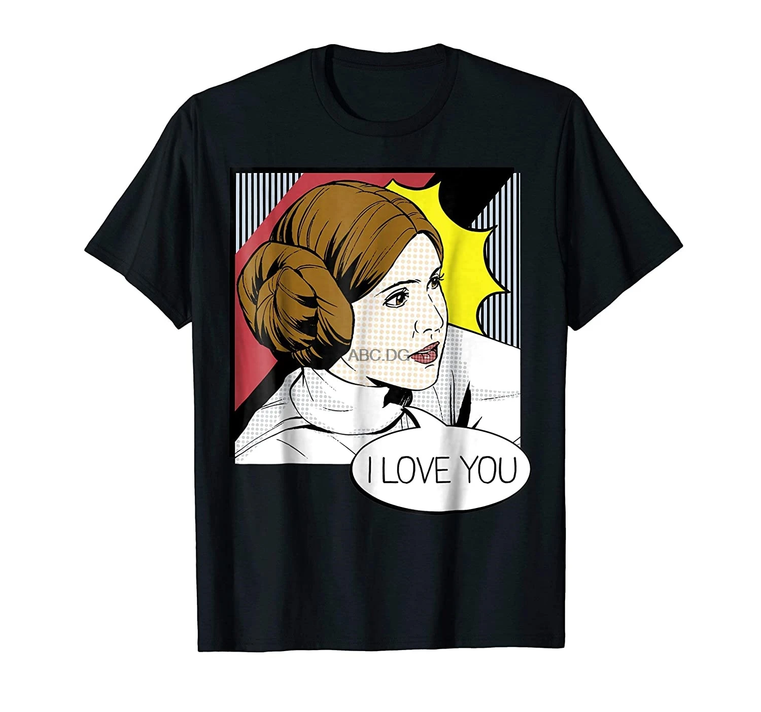 Футболка с рисунком Leia I Love You Pop Art Couples | Мужская одежда