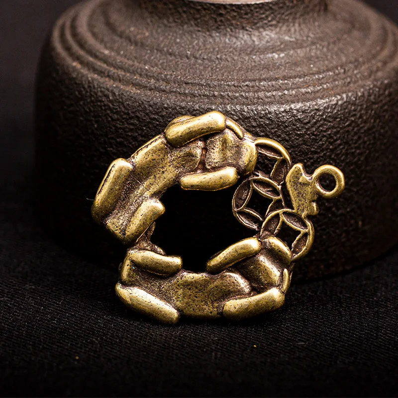 Ручная работа искусственные подвески винтажные латунные брелоки с животными Pi Xiu