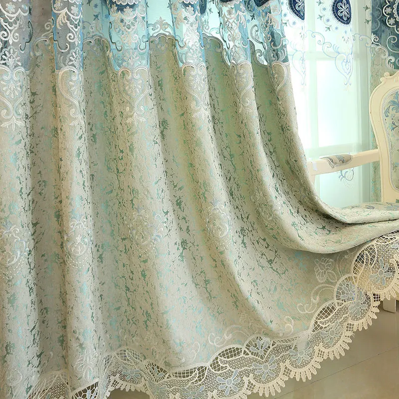 Шениль полые вышитые тени занавески ткань для гостиной роскошные окна