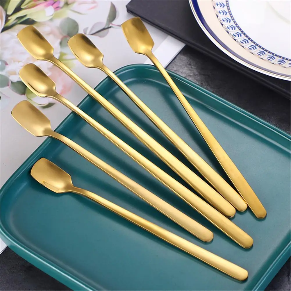 5 шт. нержавеющая сталь смешивание перемешивание ложка Мороженое кофейная с