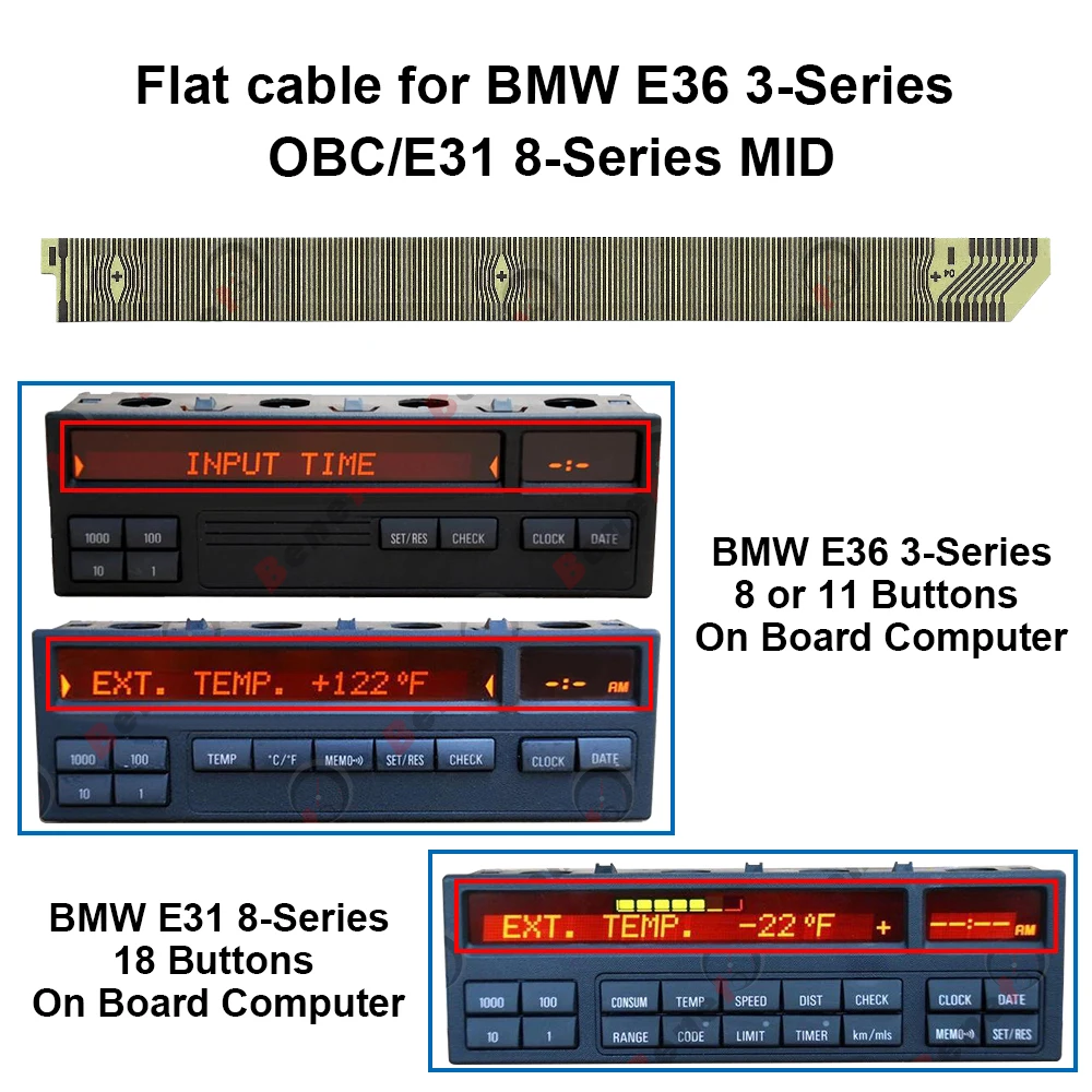 Плоский кабель для BMW E36 3-Series OBC и E31 8-Series MID |