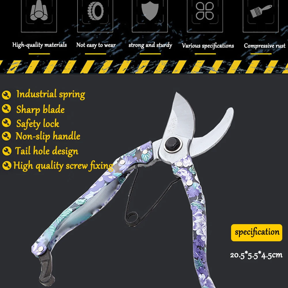 Color Scissor Pruning Shear Branch Garden Anvil Pruner Potted Fruit Grafting Gardening Tool SK-5 steel | Инструменты