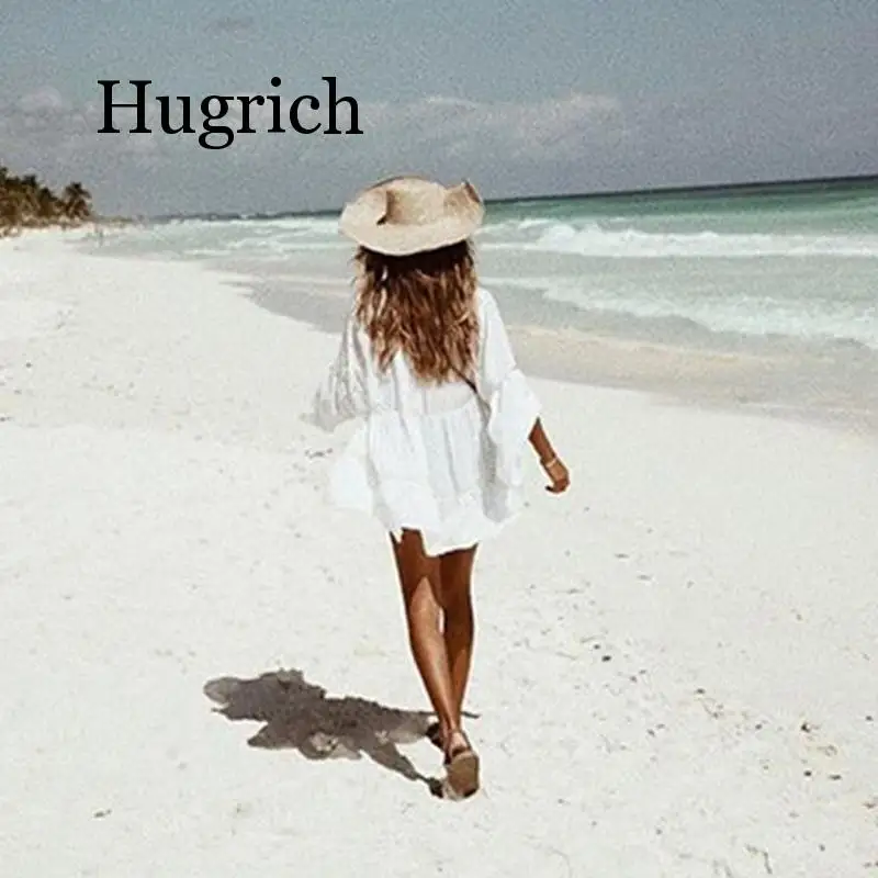 2020 Женская кружевная вязаная крючком однотонная Пляжная накидка сексуальная