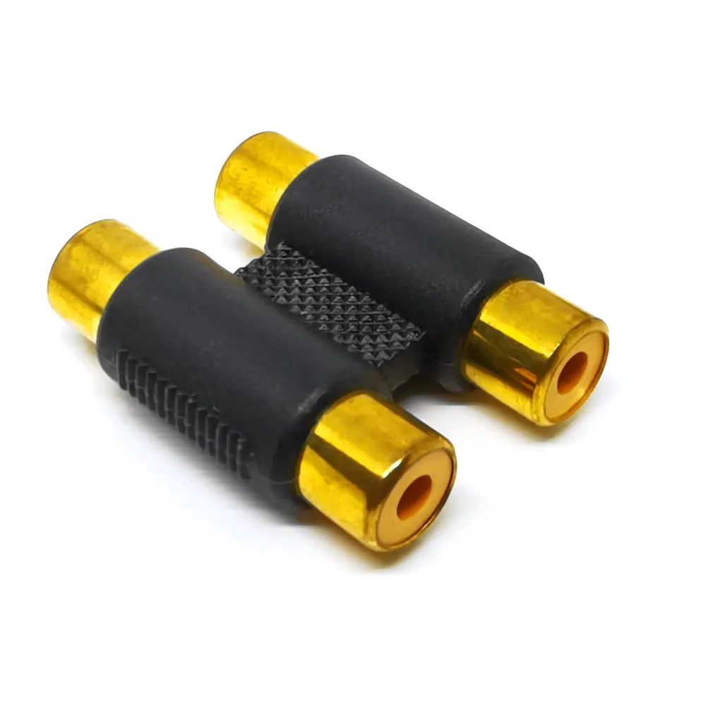 2 шт. полезный Двойной RCA соединитель один Женский к женскому Аудио Видео AV кабель