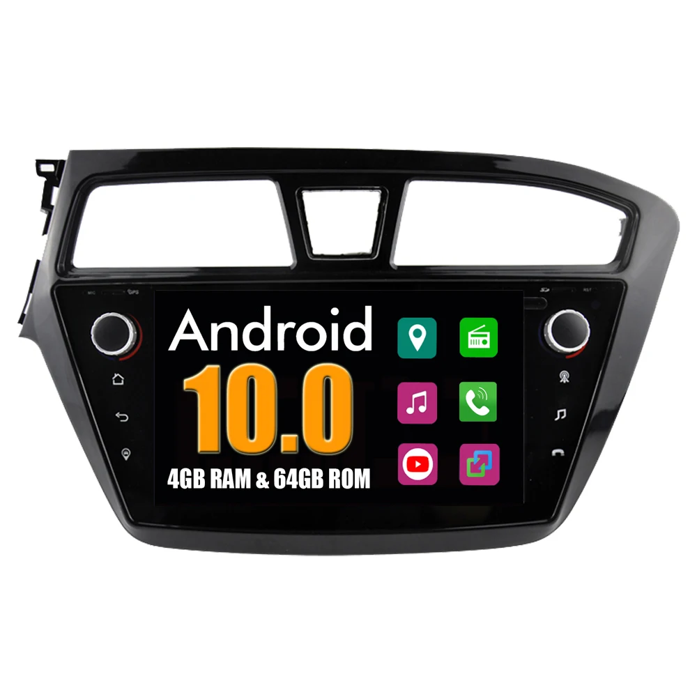 Автомобильный мультимедийный плеер RoverOne для Hyundai I20 2015 2016 2017 2018 Android 10 0