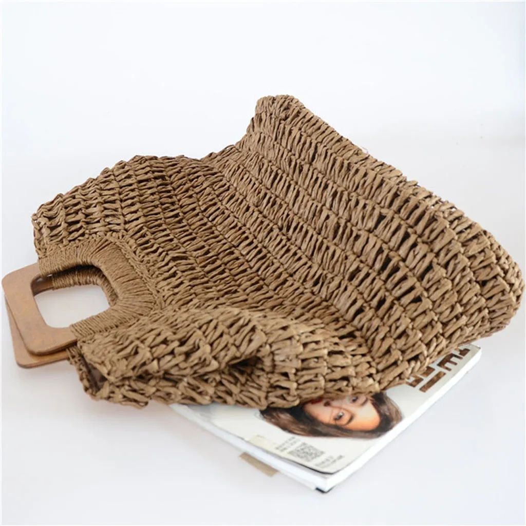 Aelicy Straw Bag Vintage New Hand Woven Women Handbag Retro Fashion Beach Female Summer Bags | Багаж и сумки
