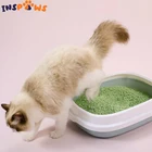 Поднос для кошек и собак, антибрызговый туалет для домашних питомцев с ковшом, пластиковая подставка для кошек, для наполнения, для обучения