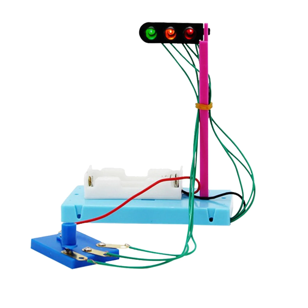 

DIY Mini Science Traffic Light Kit Educational Kids Funny Hobby Learning Crafts