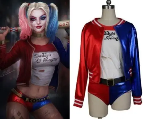 Новое поступление бейсбольный костюм Harley Quinn униформа команды самоубийц косплей