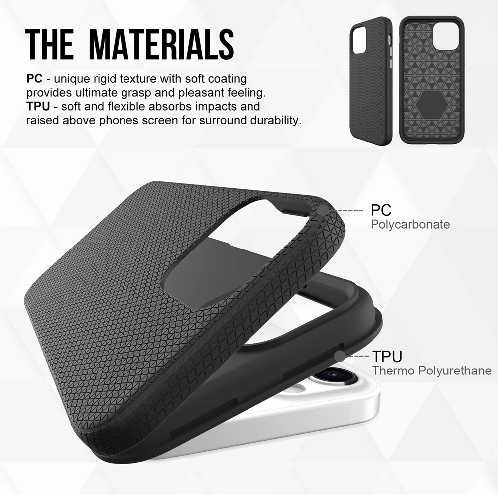 Dual Layer Heavy Duty Protective Phone Case for iPhone 11 12 13 14 Pro Max X XS XR 7 8 Plus SE 2 Mini Shockproof Hard Back Cover