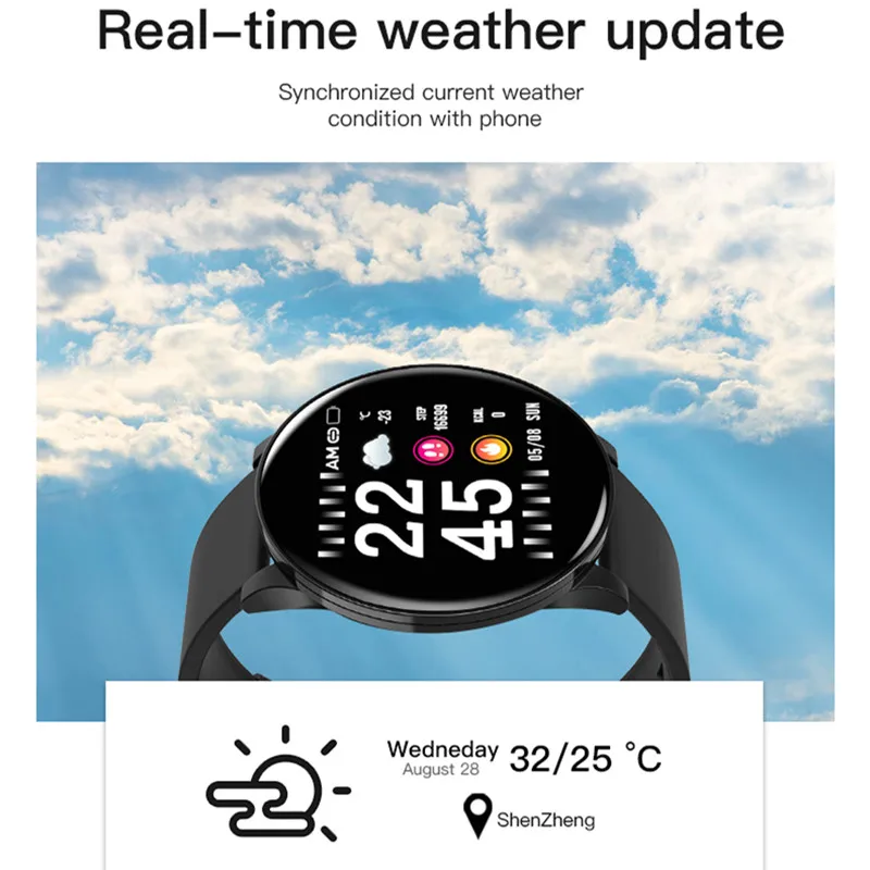 W8 Смарт-часы для мужчин монитор артериального давления пульсометр фитнес-трекер