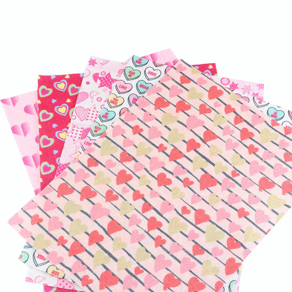 

20*36cm glitter artificial leather suit fine powder printed artificial leather sewing garment hair bow craft materials