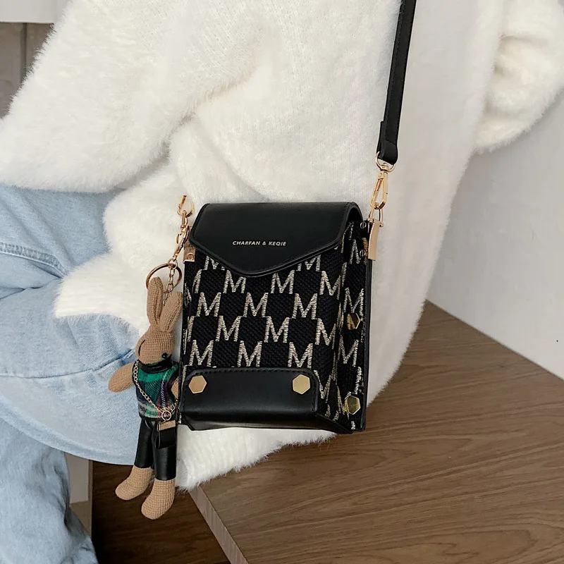 

Small Mobile Bags For Women High Quality PU Leather INS Girl Luxury Design Brand Letter Lady Crossbody Bag