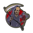 Мрачный Жнец с маргариткой брошь в стиле панк красивый талисман