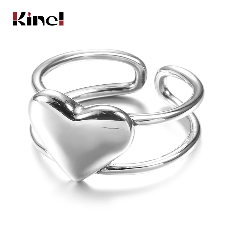 

Kinel 2020 New Personality Silver Ring Korea Fine Jewelry Handmade Open 925 Sterling Silver Ring For Women Fashion Party Gift