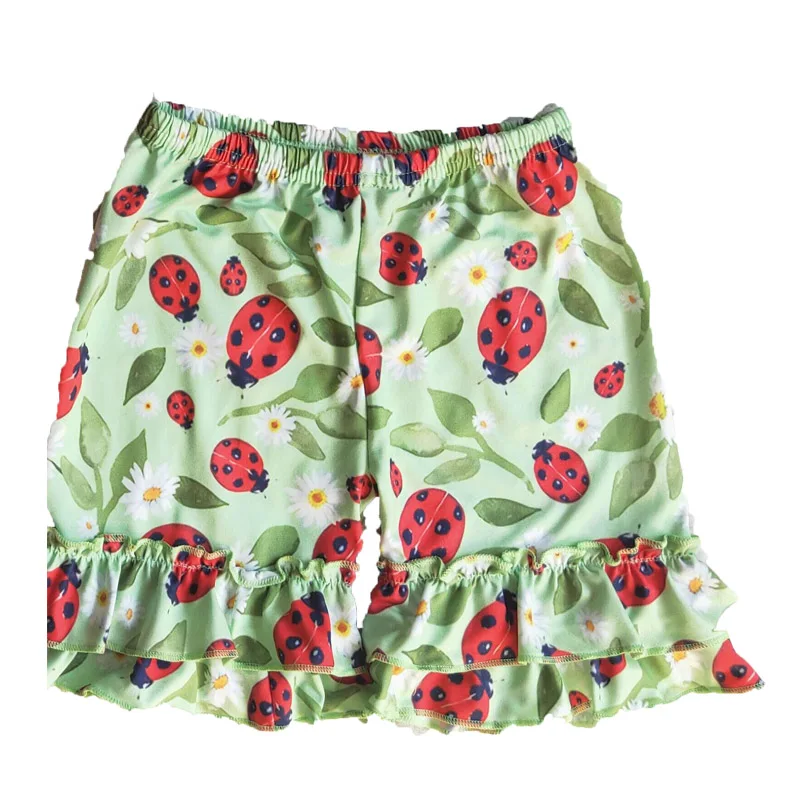 

Boutique Baby Girls Clothes Insect Pattern Red Short Sleeve with Green Pants Toddler Kids Wear Outfits