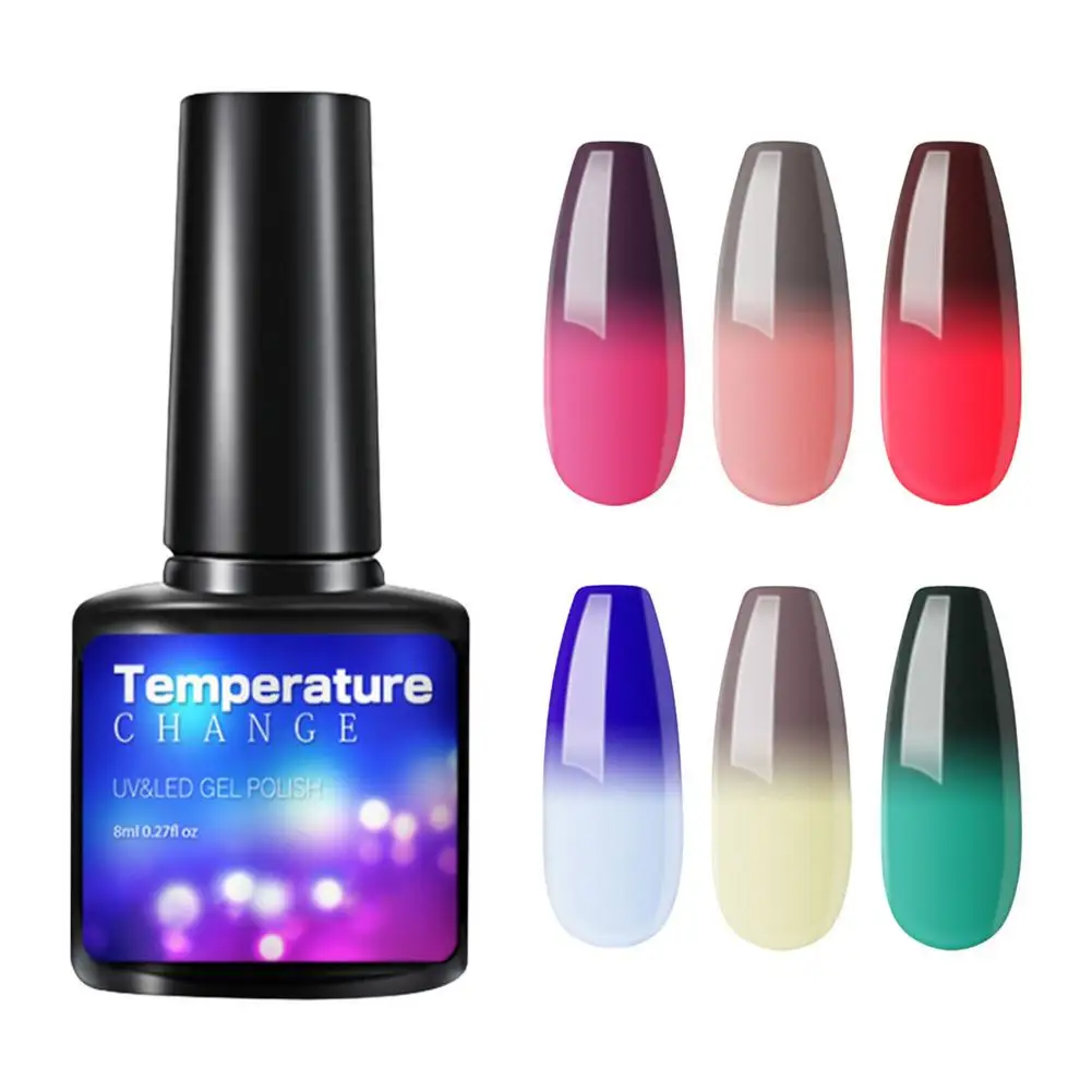 

Color Changing Mood Thermal Nail Polish Nail Gel Rainbow Color For Fall Winter 6 Pcs Art Craft Home DIY Manicure Decorations F