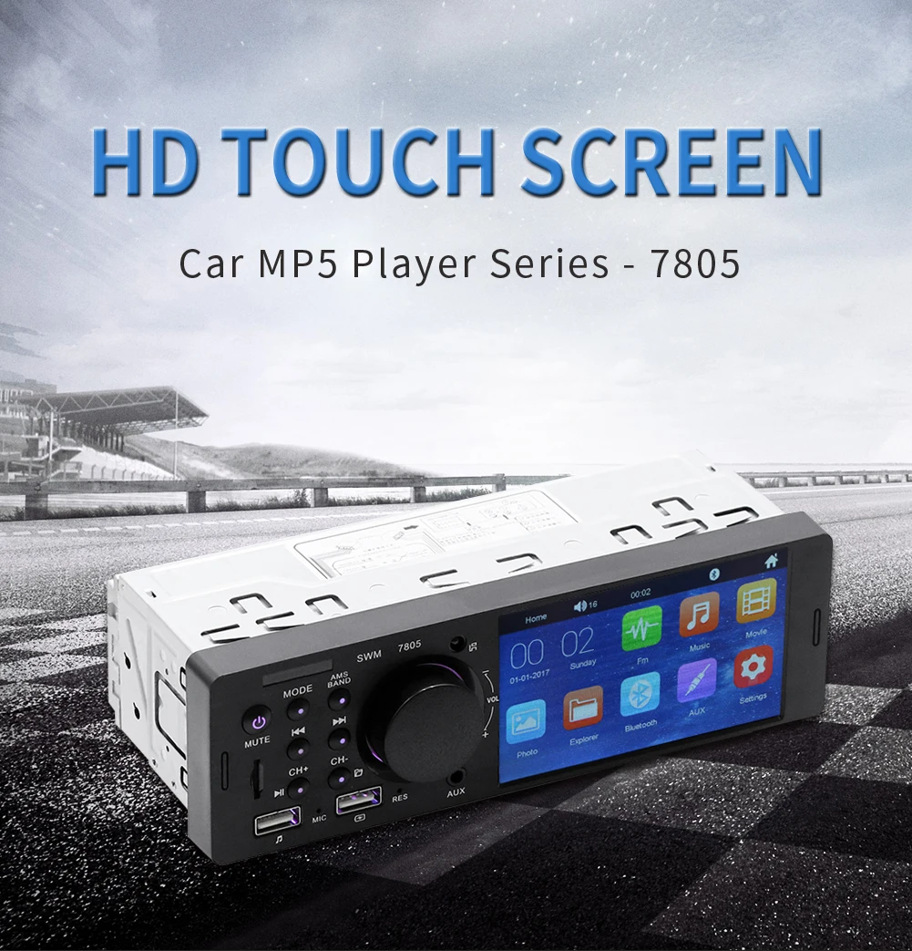 

4.1 Inch Touch Screen In-Dash Bluetooth Car Radios Stereo Audio Music Fm Aux Tf Mp3 Player Rear Backup Camera Usb Phone Charging