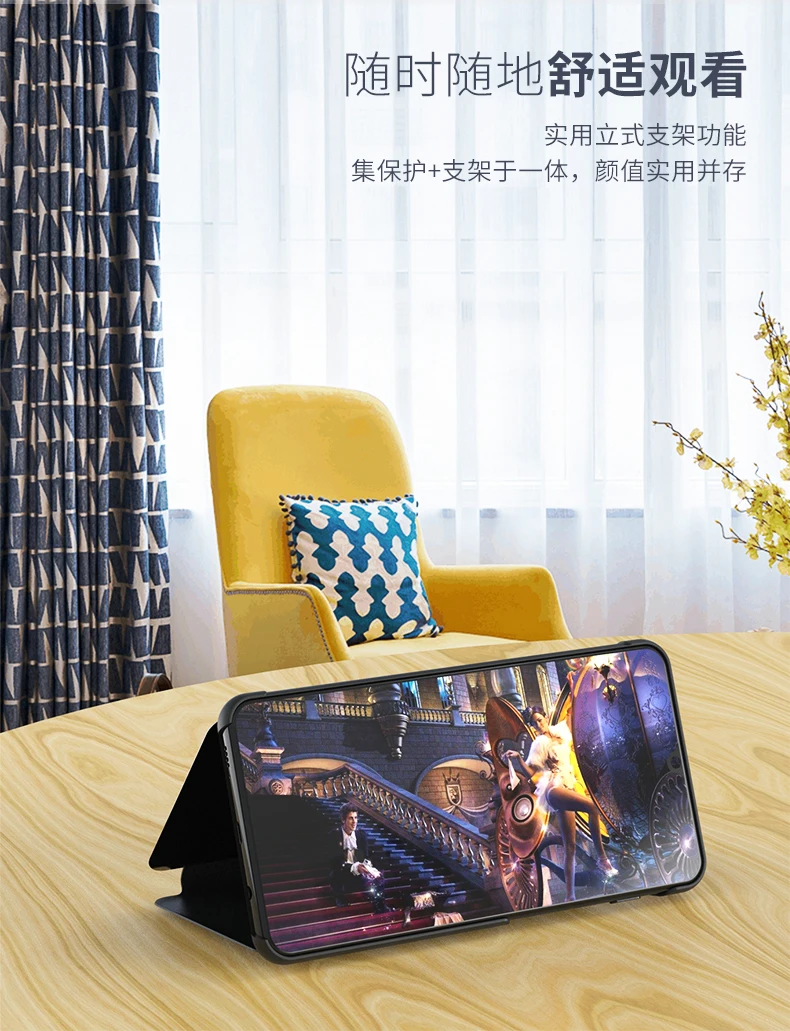 Умный зеркальный флип-чехол для телефона Xiaomi Redmi 8A 7A 5A GO 7 Note 8 Pro Note iPhone 7 6 Plus 5 iPad Pro фотоаппаратов моментальной печати 7S 4X3 k20 Pro 6A 5A Pro S2 Y2 Clear View чехол