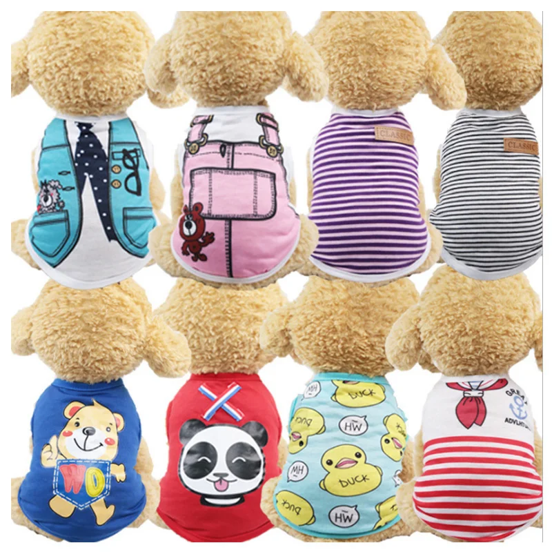 

HOT Selling Summer Pet Dog Cat Product Cotton Shirt Vest Clothes Costumes for Small Medium dog Chihuahua Cute China Dress XS-XL