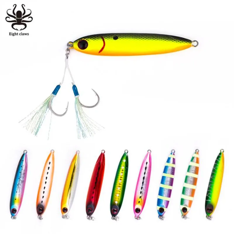 

EIGHT CLAWS 60g Lead Metal Fishing Lure BZY46 Vertical Jigging Wobbler Saltwater Artificial Jig Bait Boat Trolling Lure