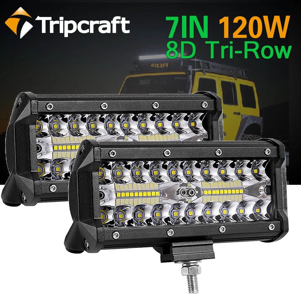 

Tripraft 4/7inch Led Light Bar/Work Light 54W 120W Spot Led Work Light Bar Spot Beam for Offroad Tractor Truck 4x4 SUV CAR ATV